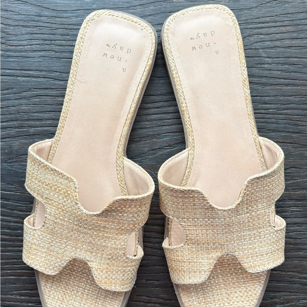 A New Day Women's Woven Tan Sandals
